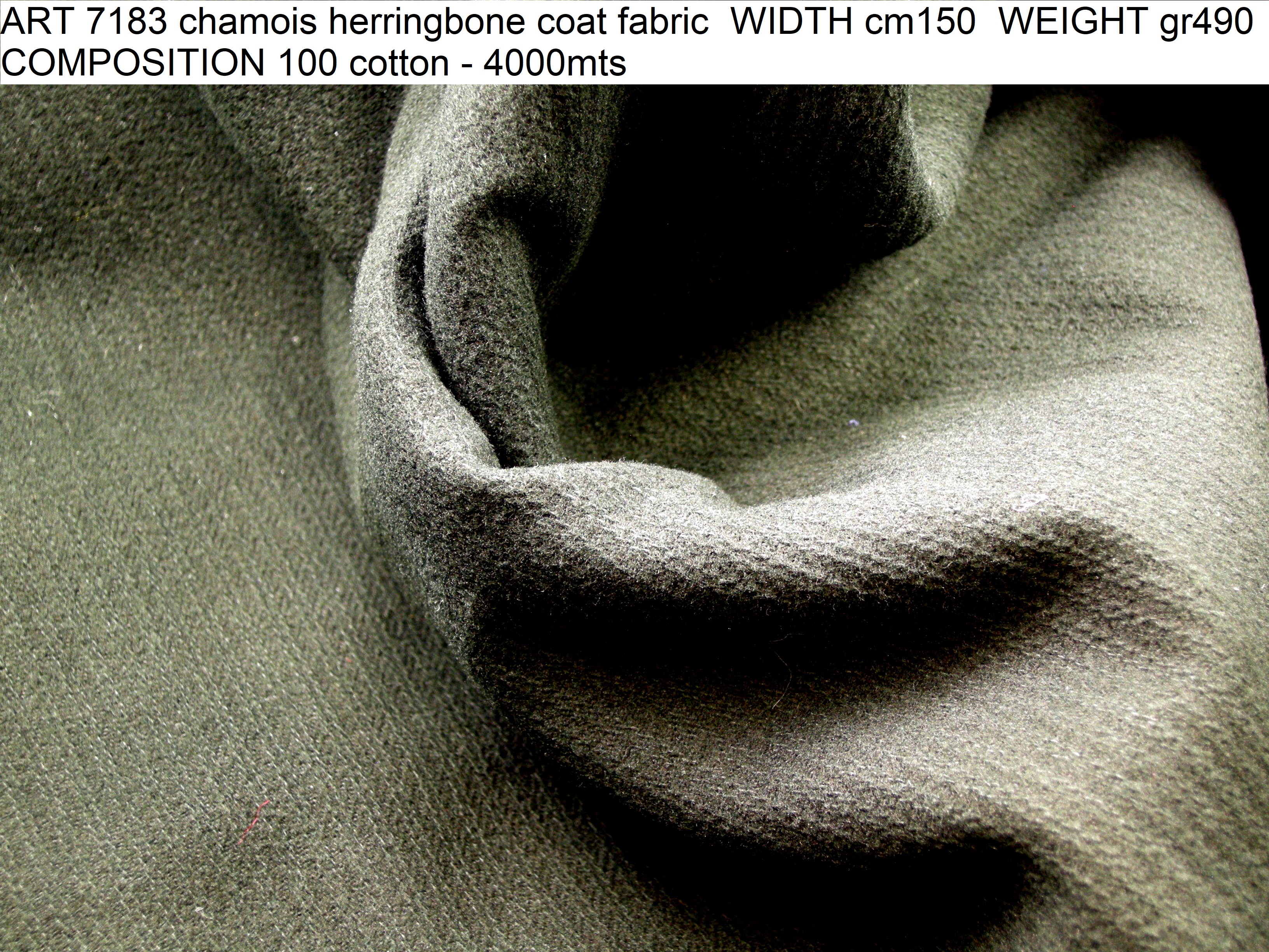 ART 7183 chamois herringbone coat fabric WIDTH cm150 WEIGHT gr490 COMPOSITION 100 cotton - 4000mts