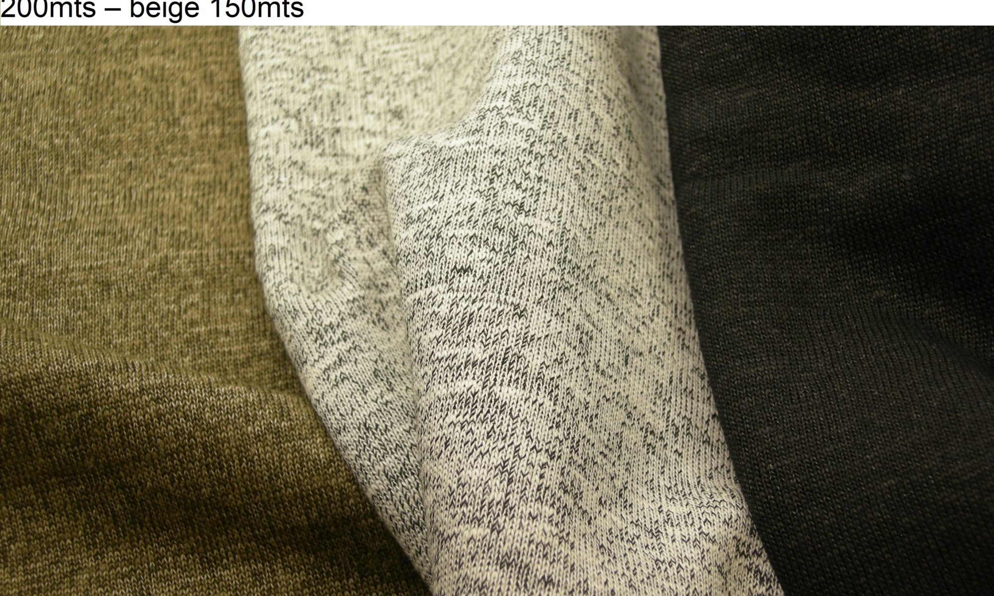 ART 7198 linen blend knit jersey shirt vest jacket fabric WIDTH cm140 WEIGHT gr360 COMPOSITION 65 Linen 35 cotton - Black 200mts – pearl 200mts – beige 150mts