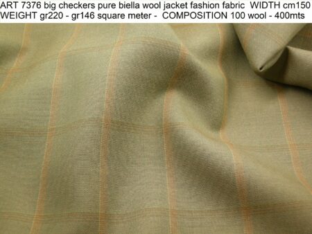 ART 7376 big checkers pure biella wool jacket fashion fabric WIDTH cm150 WEIGHT gr220 - gr146 square meter - COMPOSITION 100 wool - 400mts