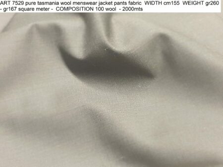 ART 7529 pure tasmania wool menswear jacket pants fabric WIDTH cm155 WEIGHT gr260 - gr167 square meter - COMPOSITION 100 wool - 2000mts