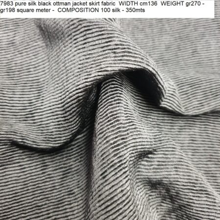 7983 pure silk black ottman jacket skirt fabric WIDTH cm136 WEIGHT gr270 - gr198 square meter - COMPOSITION 100 silk - 350mts
