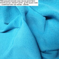 7992 jacquard emerald crepe viscose jacket fabric WIDTH cm124 WEIGHT gr240 - gr193 square meter - COMPOSITION 100 viscose - 300mts
