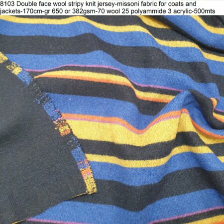 8103 Double face wool stripy knit jersey-missoni fabric for coats and jackets-170cm-gr 650 or 382gsm-70 wool 25 polyammide 3 acrylic-500mts