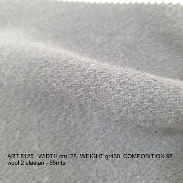 ART 8125 WIDTH cm128 WEIGHT gr430 COMPOSITION 98 wool 2 elastan - 55mts